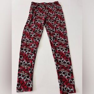 Bree Sugar Skull leggings Pink and red Womens Small See measurements for size.